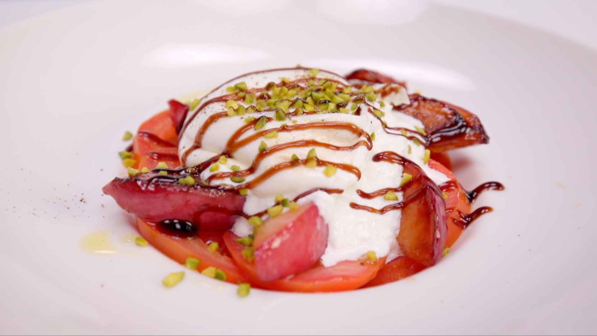 C trop bon : Tomates, nectarines et burrata